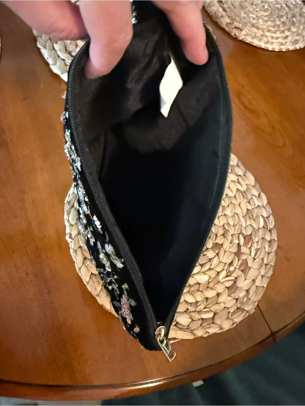 Black Floral Embroidered Evening Clutch - Women Accessories
